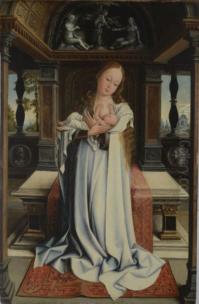 Madonna with Child before an altar - view 1