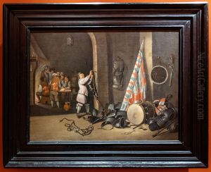 Guard room with officers playing cards thumbnail