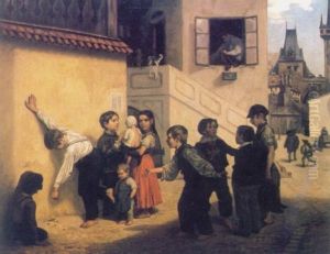 Children Playing at Kampa (Children at Kampa, Prague Urchins) by Sobeslav Pinkas