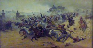 La Charge d'Alincourt by Antoine Gabriel Gaston Claris
