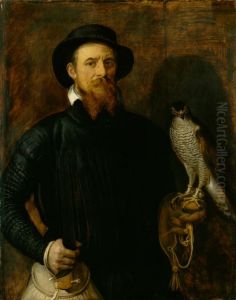 Portrait of a man with a falcon