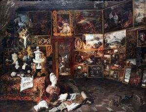 Darstellung eines Gemaldekabinetts by Christian Wilhelm Ernst Dietrich