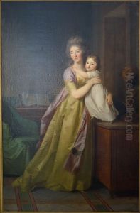 Bildnis der Frau Cornelia Adrienne Grafin von Bose geb. Munter (1770-1828) mit ihrem einjahrigen Tochterchen Eleonora
