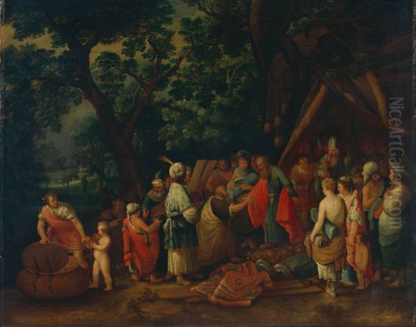 The Jews bring their offerings for the Tabernacle. - view 1