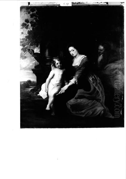 Holy family with a parrot - view 1