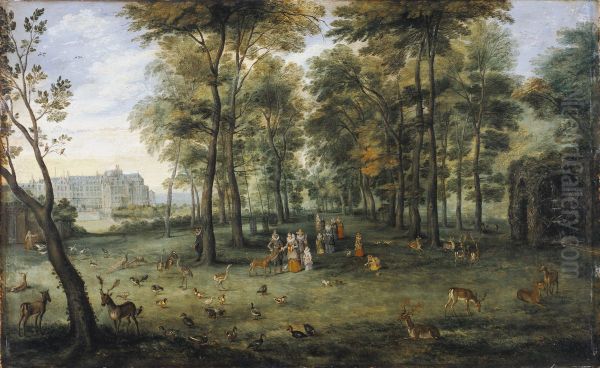 Archdukes Albrecht and Isabella in the garden of Coudenberg Palace, Brussels - view 1