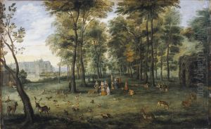 De aartshertogen in het paleispark van Brussel