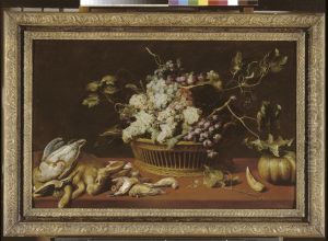 Stilleven met druiven en wild by Frans Snyders