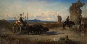 Travelers on the Via Appia by Anton Romako