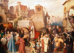 Duke Leopold the Glorious Enters Vienna on His Return from the Crusades by Josef Matyas Trenkwald