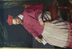 Portrait du cardinal Jean de Bonsy (1554-1621), eveque de Beziers de 1598 a 1611. by Domenico Zampieri (Domenichino)