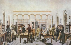 Justus von Liebigs Doktoranden in seinem Giessener Labor Justus von Liebigs Doktoranden in seinem Giessener Labor
