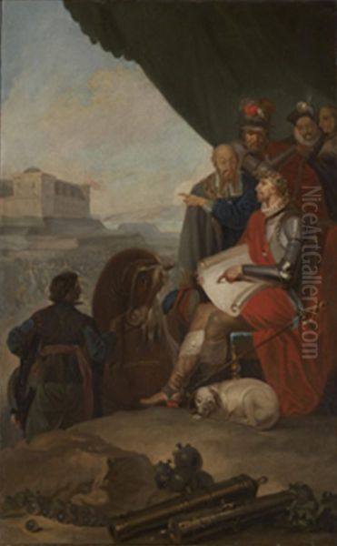 Frederik II bygger Kronborg. Skitse. - view 1