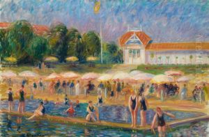 The Beach, Isle Adam by William James Glackens
