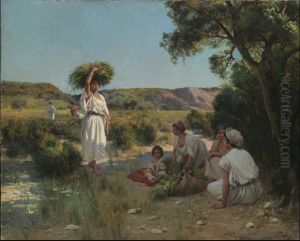 Gleaners Resting in the Shade by Paul Lazerges