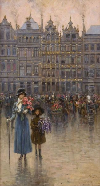 The Flower Market in Brussels - view 1