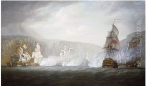 An engagement between British and Dutch frigate squadrons off Norway on 22 August 1795 by Nicholas Pocock