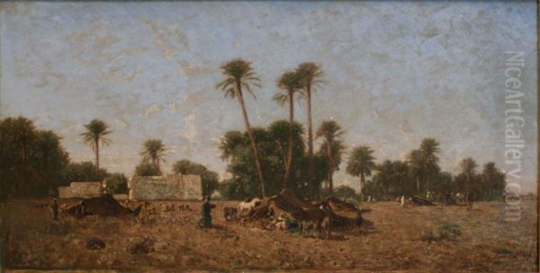 Tentes de la smalah de Si-Hamed-Bel-Hadj, Sahara - view 1