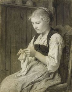 Strickendes Madchen