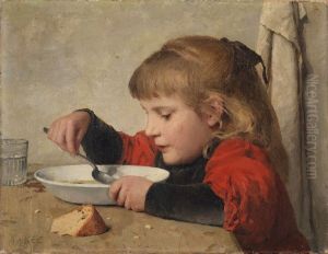 Suppe essendes Madchen by Albert Anker