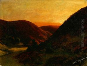 A landscape scenery at sunset. A landscape scenery at sunset.