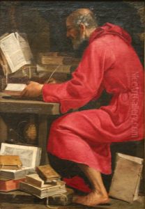Saint Jerome ecrivant by Rutilio di Lorenzo Manetti
