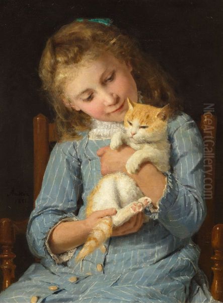 Girl with a cat - view 1