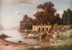 Italian villa at a lake