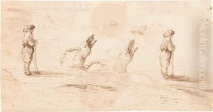 Figure In Un Paesaggio by Remigio Cantagallina