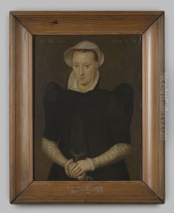 Portret "Onbekende vrouw" op hout uit de omgeving A. Moro, 1561