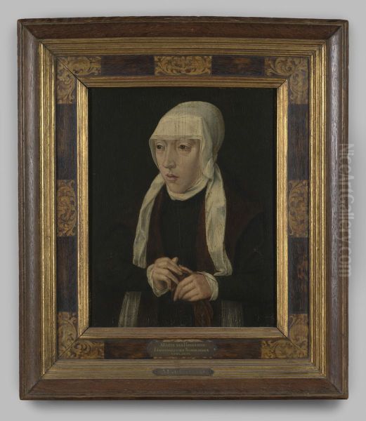 Portret "Maria van Hongarije" op hout naar Jan Cornelisz. Vermeyen, circa 1530-1540 - view 1