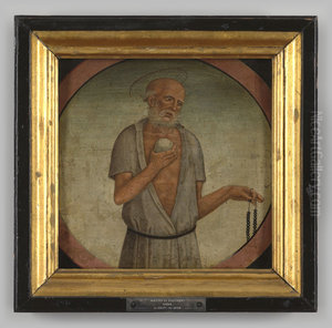 Paneelschildering "De heilige Hieronymus" op hout door Benvenuto di Giovanni, circa 1498-1508, Siena