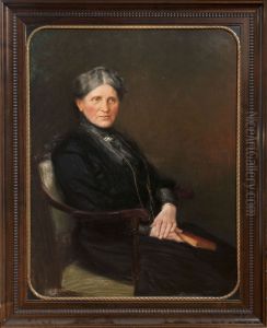Portret "Mevr. Christine Friederike van Heek - Meier" op doek door Therese van Duyl-Schwartze, begin 1900 by Therese Schwartze