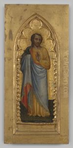 Paneelschildering, "Staande apostel", op hout door Spinello Aretino, ca. 1385, Arezzo