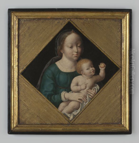 Paneelschildering "Madonna met kind" op hout, werkplaats Joos van Cleve, circa 1525 - view 1