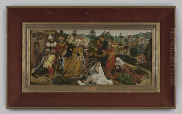 Paneelschildering "De herkenning van het Ware kruis (legende van H. Helena)" op hout door Jan Polack, 1486, Munchen - view 1