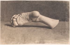 Drawing after plaster, A foot by Joakim Skovgaard