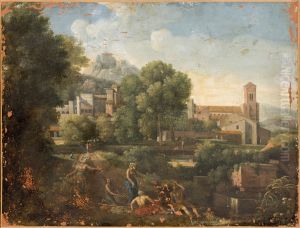 Paysage orne de belles fabriques by Nicolas Poussin