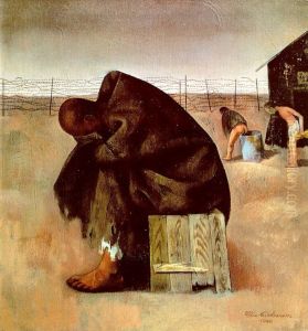 Im Lager (Gefangenenlager) by Felix Nussbaum