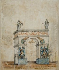 Primeiro arco feito em Itu para a chegada do Imperador D. Pedro II, edificado fronteiro ao Cruzeiro de S. Francisco by Miguelzinho Dutra