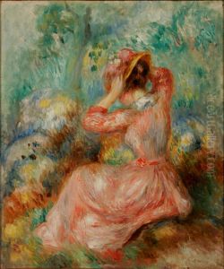 Femme arrangeant son chapeau by Pierre Auguste Renoir