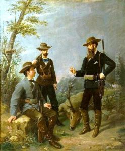El duque de Montpensier y sus companeros de caza en el Coto de Donana