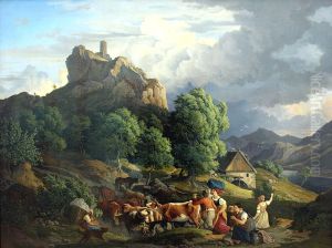 Aufsteigendes Gewitter am Schreckenstein bei Aussig