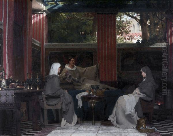 Venantius Fortunatus reading his poems to Radegonda VI and the abbess in the monastery of Poitier - view 1