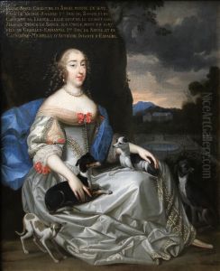 Portrait of Anne Marie Louise d'Orleans with a posthumous inscription identifying her as Luisa Cristina of Savoy by Henri and Charles Beaubrun