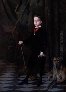 Portrait of King Alfonso XII of Spain as a child by Cecile Ferrere