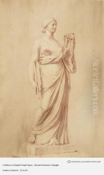 A Statue of a Draped Female Figure - view 1