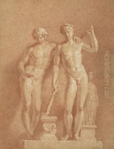 A Statue of Two Male Figures by Giovanni Domenico Campiglia