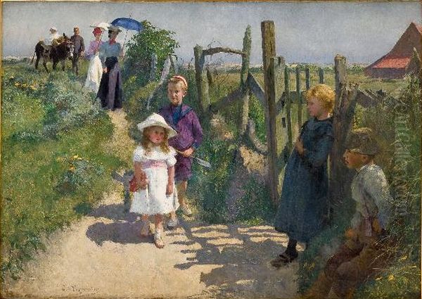 Promenade d'une famille dans les environs de Paris - view 1