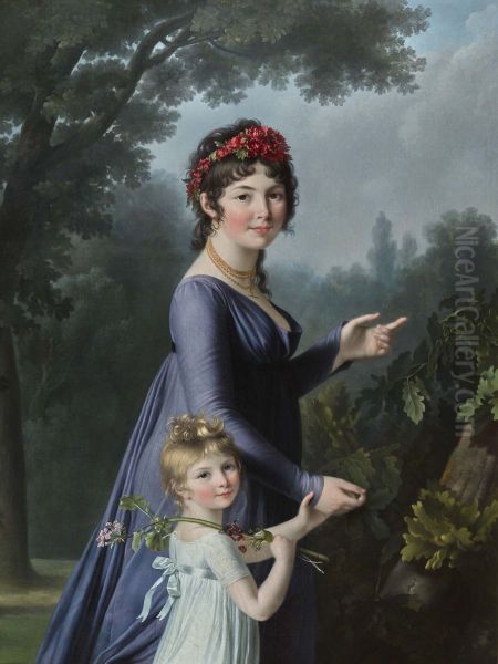 Presumed portrait of Marie-Genevieve Lemoine and her daughter Anne Aglae Deluchi - view 1